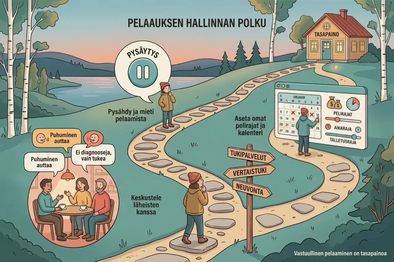 Pelaamisen hallinnan polku tauosta tukeen ja viralliseen apuun