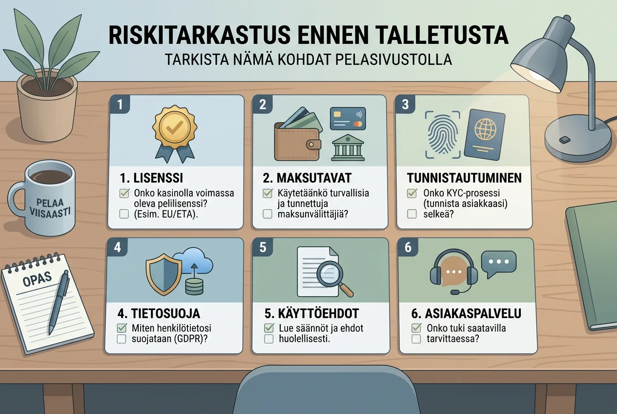 Riskikartta talletusta edeltäville tarkistuksille
